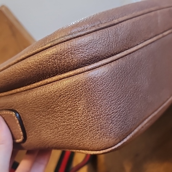 Gucci Brown Leather Crossbody Bag with Green and Red Strap - Picture 9 of 16